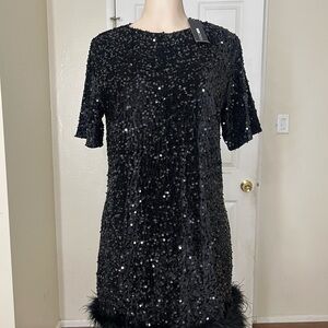 Fashion Nova Black Sequin Mini Dress